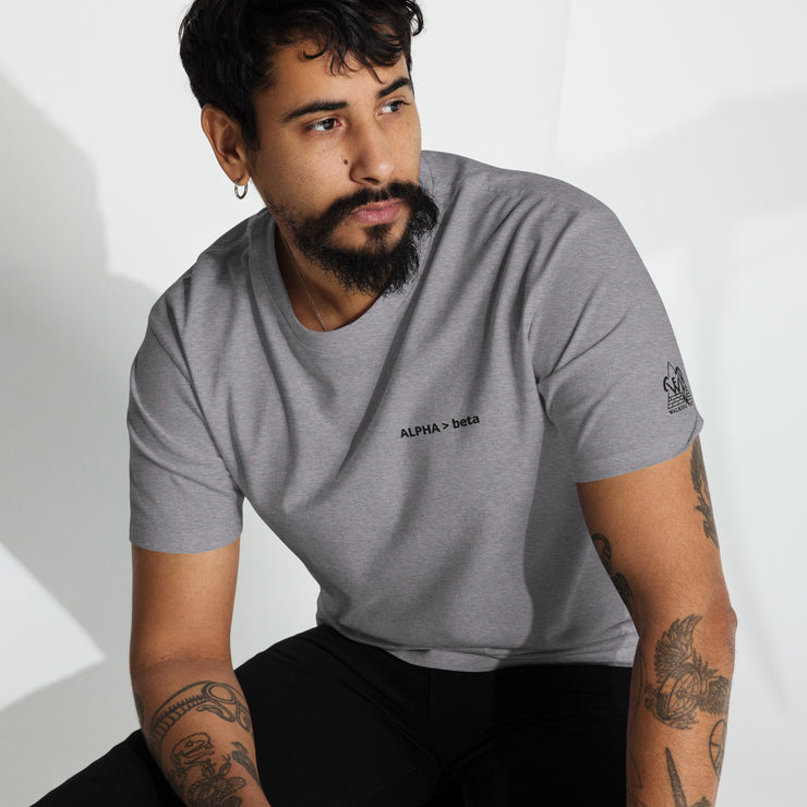 Alpha > beta Men’s premium heavyweight tee