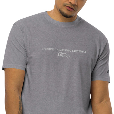 Speaking Things Into Existence Men’s premium heavyweight tee